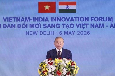 [Ảnh] Tổng Bí thư, Chủ tịch nước phát biểu tại Diễn đàn Đổi mới sáng tạo Việt Nam-Ấn Độ