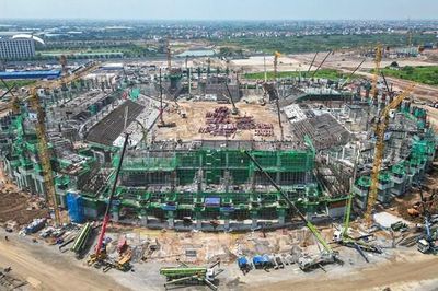 Toàn cảnh đại công trường sân vận động PVF lớn thứ hai Việt Nam