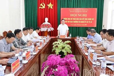 Thông qua dự thảo báo cáo kết quả giám sát đối với Ban Thường vụ Đảng ủy xã Tề Lỗ