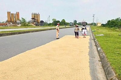 Nhiều địa phương tăng cường xử lý tình trạng phơi lúa, rơm rạ lấn chiếm lòng đường