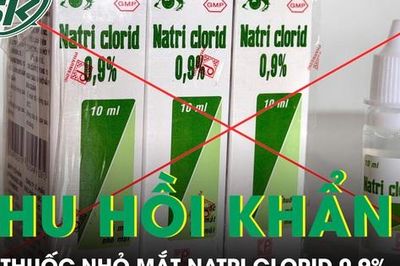 Thu hồi khẩn lô thuốc nhỏ mắt Natri clorid 0,9% vì không đạt chất lượng