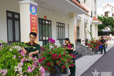 Trung tâm 386 phát huy nội lực xây dựng doanh trại chính quy xanh, sạch, đẹp