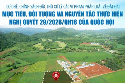 Cơ chế, chính sách đặc thù xử lý các vi phạm pháp luật về đất đai: Mục tiêu, đối tượng và nguyên tắc thực hiện Nghị quyết 29/2026/QH16 của Quốc hội
