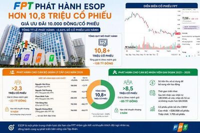 FPT phát hành 10,8 triệu cổ phiếu ESOP với giá thấp hơn khoảng 87% so với thị giá, lãnh đạo nào được quyền mua nhiều nhất?