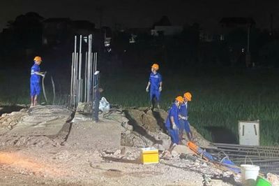 Bắc Ninh: Thi công cầu Vân Hà 3 ca/ngày để kịp giải ngân đầu tư công