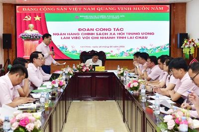 Tổng Giám đốc Ngân hàng Chính sách xã hội làm việc với Chi nhánh Ngân hàng Chính sách xã hội tỉnh Lai Châu
