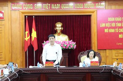 Đoàn khảo sát của Ban Tổ chức Trung ương làm việc với Tỉnh ủy Lạng Sơn