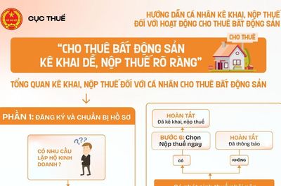 Infographics: Các bước kê khai, nộp thuế đối với hoạt động cho thuê bất động sản