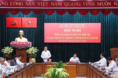 Thông qua kết quả kiểm tra tại Ban Thường vụ Thành ủy Thành phố Hồ Chí Minh