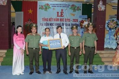 Cơ quan Ủy Ban Kiểm tra Đảng ủy Công an TPHCM và nhà tài trợ tặng công trình thiết yếu cho trường tiểu học
