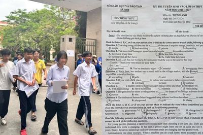 Đáp án gợi ý tất cả 24 mã đề môn tiếng Anh kỳ thi vào lớp 10 THPT tại Hà Nội