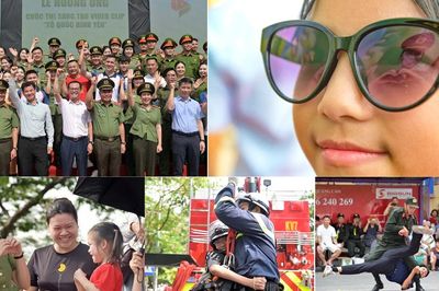Những hình ảnh ấn tượng về nụ cười, ánh mắt người dân cùng Công an Thủ đô vì 'Tổ quốc bình yên' bên hồ Gươm
