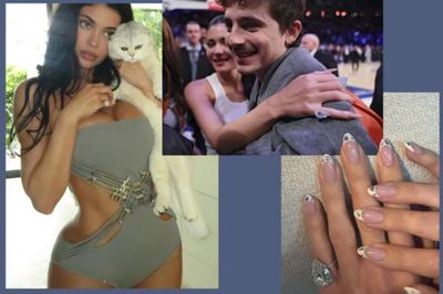 Kylie Jenner đeo chiếc nhẫn kim cương hình quả lê 15 carat