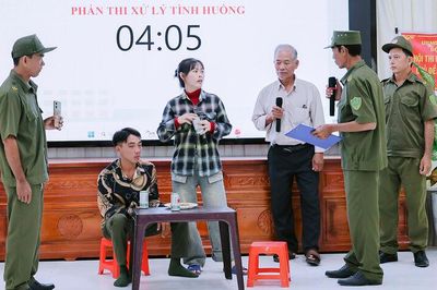Hai xã Giang Thành, Vĩnh Điều tổ chức Hội thi Lực lượng tham gia bảo vệ an ninh, trật tự ở cơ sở giỏi