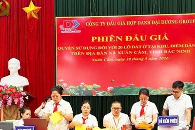Bắc Ninh: 40 lô đất tại Xuân Cẩm, Hoàng Vân đấu giá thành công, giá trúng tăng cao