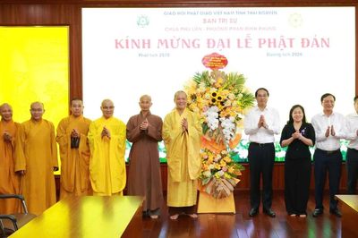 Thái Nguyên: Bí thư Tỉnh ủy Trịnh Xuân Trường thăm, chúc mừng Đại lễ Phật đản Ban Trị sự GHPGVN tỉnh