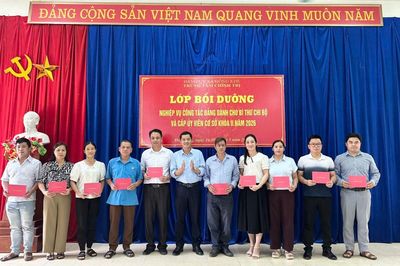 59 bí thư chi bộ, cấp ủy viên cơ sở hoàn thành lớp bồi dưỡng nghiệp vụ công tác Đảng