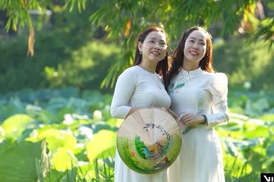 Giới trẻ chen chân check-in hồ sen trắng 'tiến vua' ở cố đô Huế