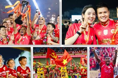 Giây phút đăng quang trang trọng, ấn tượng nhất trong lịch sử bóng đá Việt Nam cấp CLB của nhà vô địch Công an Hà Nội FC