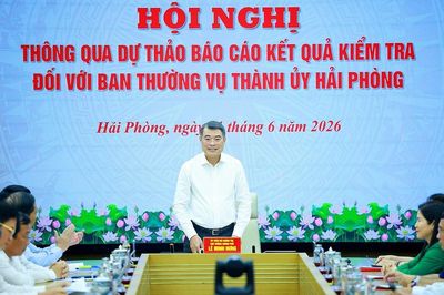 Hội nghị thông qua dự thảo báo cáo kết quả kiểm tra đối với Ban Thường vụ Thành ủy Hải Phòng