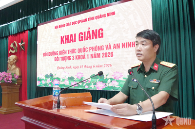 Quảng Ninh khai giảng lớp bồi dưỡng kiến thức quốc phòng và an ninh đối tượng 3