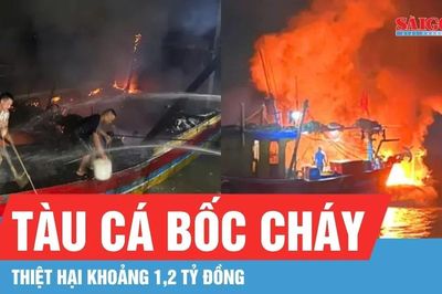 Tàu cá bốc cháy lúc rạng sáng, thiệt hại khoảng 1,2 tỷ đồng