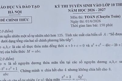 Đề Toán chuyên vào lớp 10 Hà Nội năm 2026