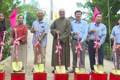 Xã Nhơn Mỹ khởi công xây dựng cầu Hương Quản