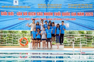 Ninh Bình xuất sắc giành 3 Huy chương Vàng Giải bơi - lặn vô địch các nhóm tuổi quốc gia năm 2026