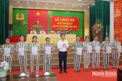Công bố Quyết định đặc xá năm 2026 của Chủ tịch nước tại Trại giam Ninh Khánh, Trại giam Nam Hà, Trại tạm giam số 1 Công an tỉnh