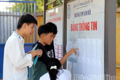 Môn thi đầu tiên tại Hội đồng coi thi Trường THPT Kim Bôi: 8 thí sinh vắng, không có trường hợp vi phạm quy chế thi