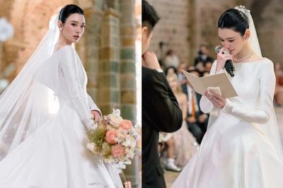 Bí mật phía sau bộ váy cưới sang trọng, thanh tao của 'cô dâu Dior' Hề Mộng Dao