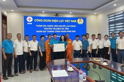 Công đoàn Điện lực Việt Nam động viên người lao động Truyền tải điện Hà Tĩnh nhân Tháng Công nhân năm 2026