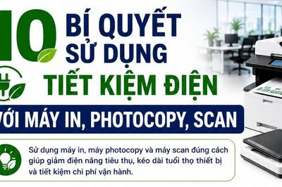 10 bí quyết sử dụng tiết kiệm điện với máy in, photocopy, scan