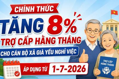 [Infographic] Chính thức tăng 8% trợ cấp hằng tháng cho cán bộ xã già yếu nghỉ việc