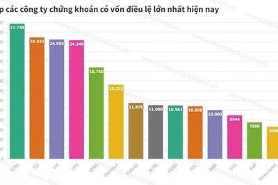 'Ngôi vương' vốn điều lệ ngành chứng khoán đổi chủ