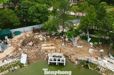 Bên trong các công viên Hà Nội đang được nâng cấp để ứng phó ngập úng