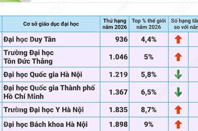 4 Đại học Việt Nam tăng hạng trong top 10% thế giới