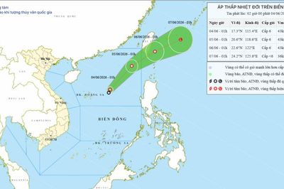Xuất hiện áp thấp nhiệt đới đầu tiên trong năm 2026 trên biển Đông