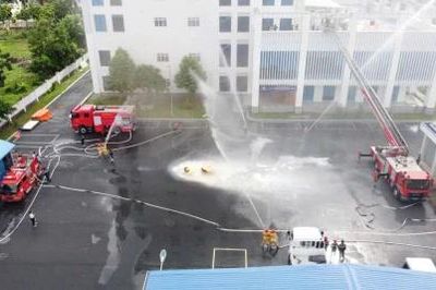 Công ty Điện lực Đồng Tháp thực tập phương án chữa cháy, cứu nạn cứu hộ năm 2026