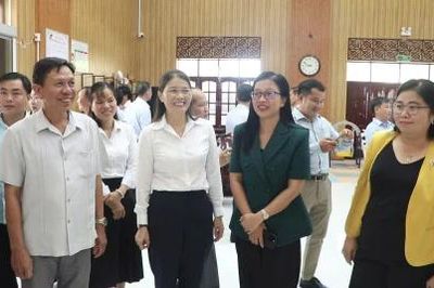 Cụm 9 Đảng ủy xã, phường trao đổi, học tập kinh nghiệm tại Mỹ Thọ