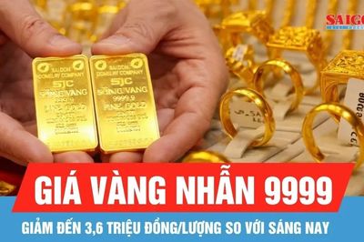 Giá vàng nhẫn 9999 giảm đến 3,6 triệu đồng/lượng so với sáng nay