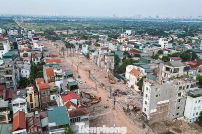 Cận cảnh đường công vụ kết nối trung tâm Hà Nội với công trường cầu Tứ Liên