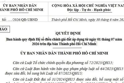 TP. HCM đề xuất hệ số K mới: Giá đất nông nghiệp có nơi tăng hơn 10 lần