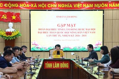 Thường trực Tỉnh ủy Lâm Đồng gặp mặt Đoàn đại biểu tỉnh dự Đại hội Hội Nông dân lần thứ IX