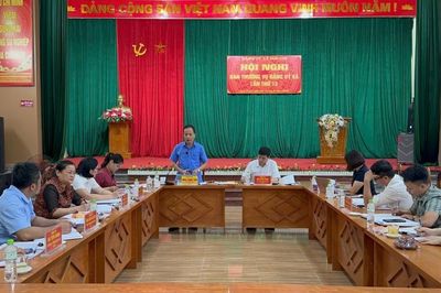 Trưởng Ban Tuyên giáo Tỉnh ủy Nông Thanh Tùng dự Hội nghị Ban Thường vụ Đảng ủy xã Tam Kim