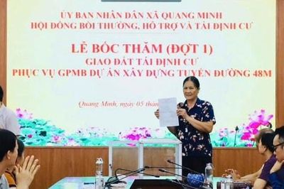 Quang Minh tổ chức bốc thăm đất tái định cư dự án xây dựng đường 48m