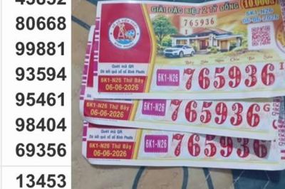 Xổ số miền Nam ngày 6-6: Giải độc đắc vé số Bình Phước lộ diện sớm bất ngờ