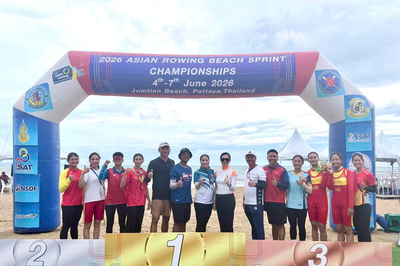 Việt Nam giành 2 huy chương vàng tại Giải vô địch rowing biển châu Á 2026
