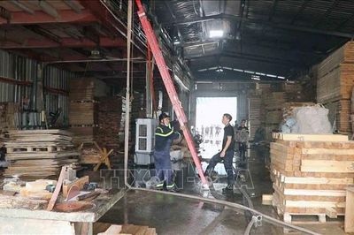 Kịp thời khống chế đám cháy, bảo vệ an toàn xưởng gỗ